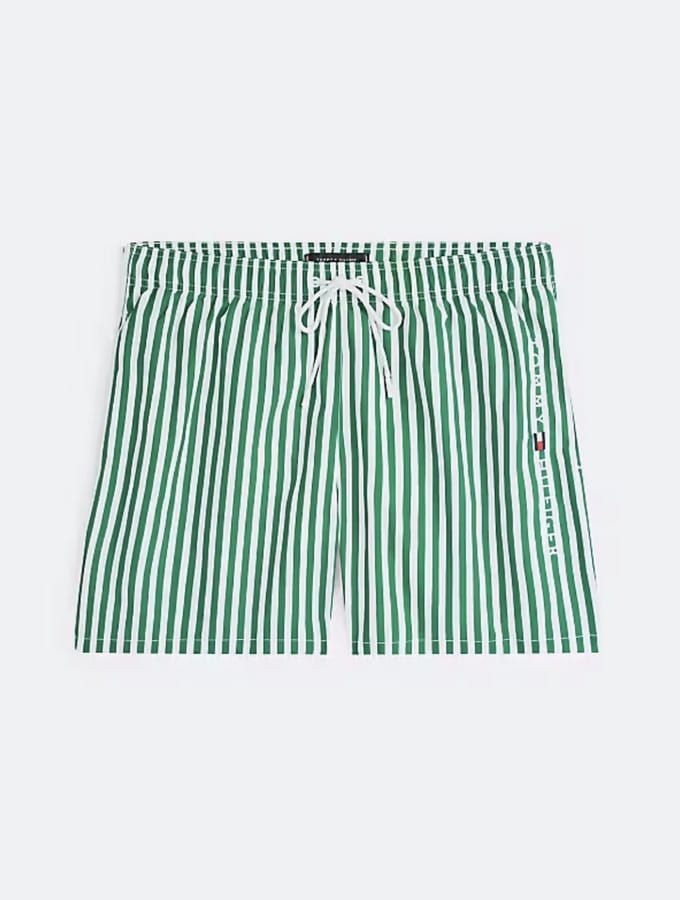 Tommy Hilfiger Zwemshort – Groen/Wit Gestreept – Heren – Sneldrogend - S