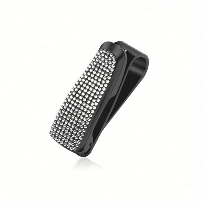 1 stuks Strass Decor Auto Zonneklep Brilhouder Clip one-size wit