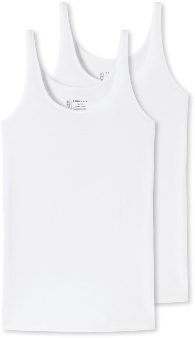 SCHIESSER 95/5 singlet (2-pack) - dames top biologisch katoen wit