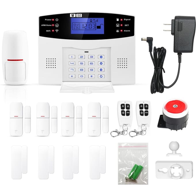 Beveiligingsalarmsysteem Kit Auto Dial GSM+WiFi Home Security Draadloos alarmsysteem GSM Home Security US Plug wit