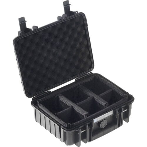 B&W International Type 1000 Outdoor Case incl. vakindeling - zwart