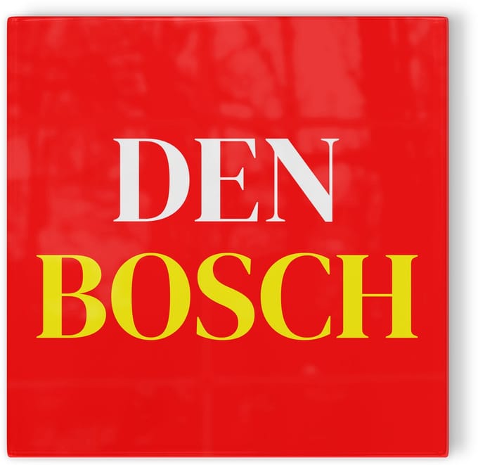 Tegeltje Den Bosch - rood wit geel - tegeltje stad - tegeltje met tekst
