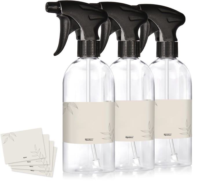 Oputec 3x 500ml sprayflessen – Transparant – Lege verstuivers met ergonomische sproeikop