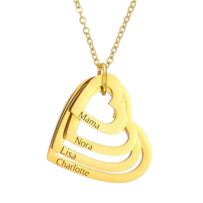 Ketting met 4 Hartjes Goud