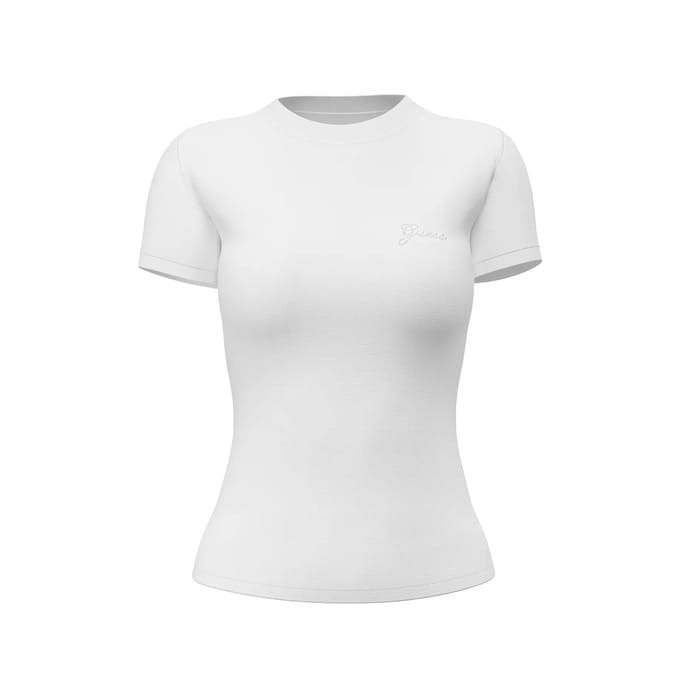 Guess Wit shirt met logo van strassteentjes