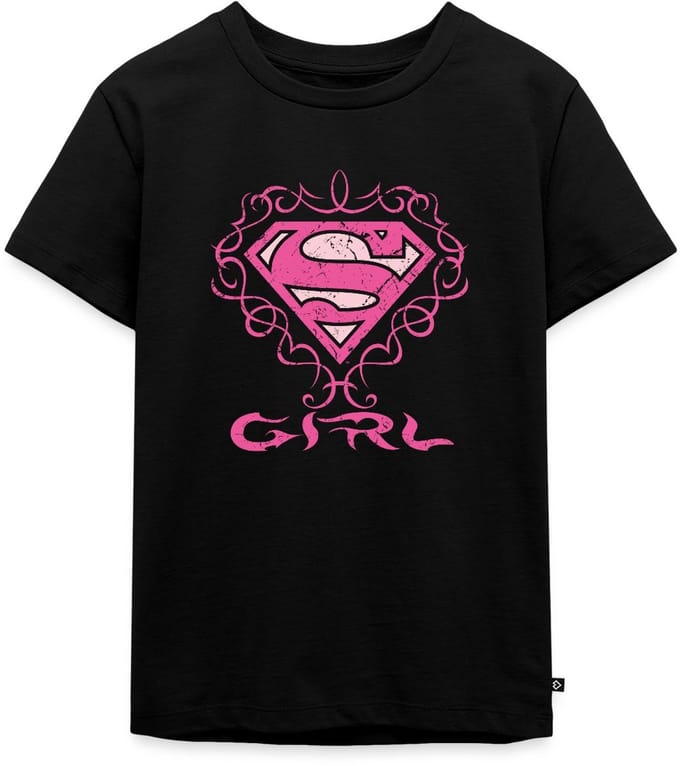 Superman Super Girl S Schild Premium T Shirt Kinderen