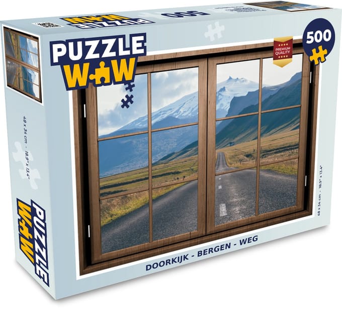 Puzzel Doorkijk - Berg - Weg - Legpuzzel - Puzzel 500 stukjes