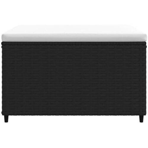 vidaXL - Voetensteun - met - kussen - poly - rattan - zwart