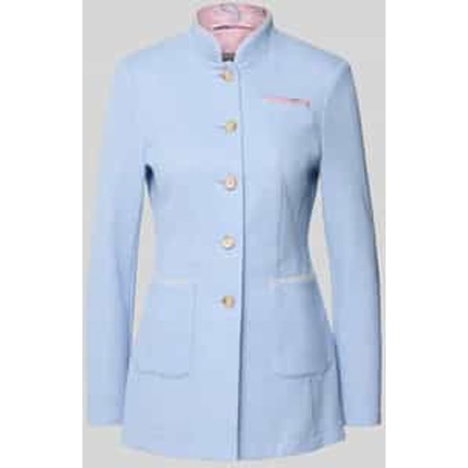 slim fit blazer met opstaande kraag en opgestikte zakken