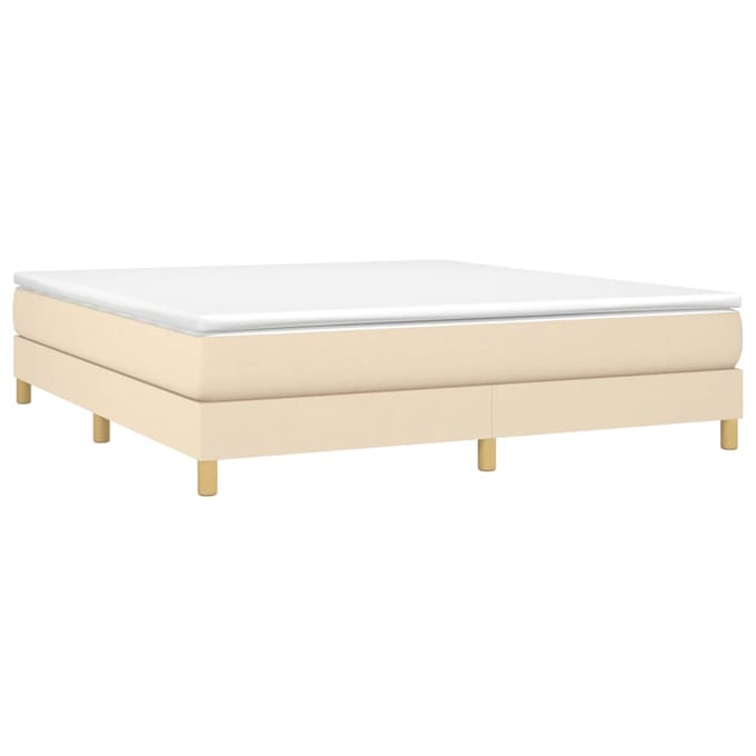 vidaXL - Boxspring - bed - stof - crèmekleurig - 180x200 - cm