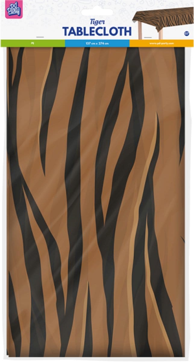 Plastic tafelkleed 137x274cm - tijger
