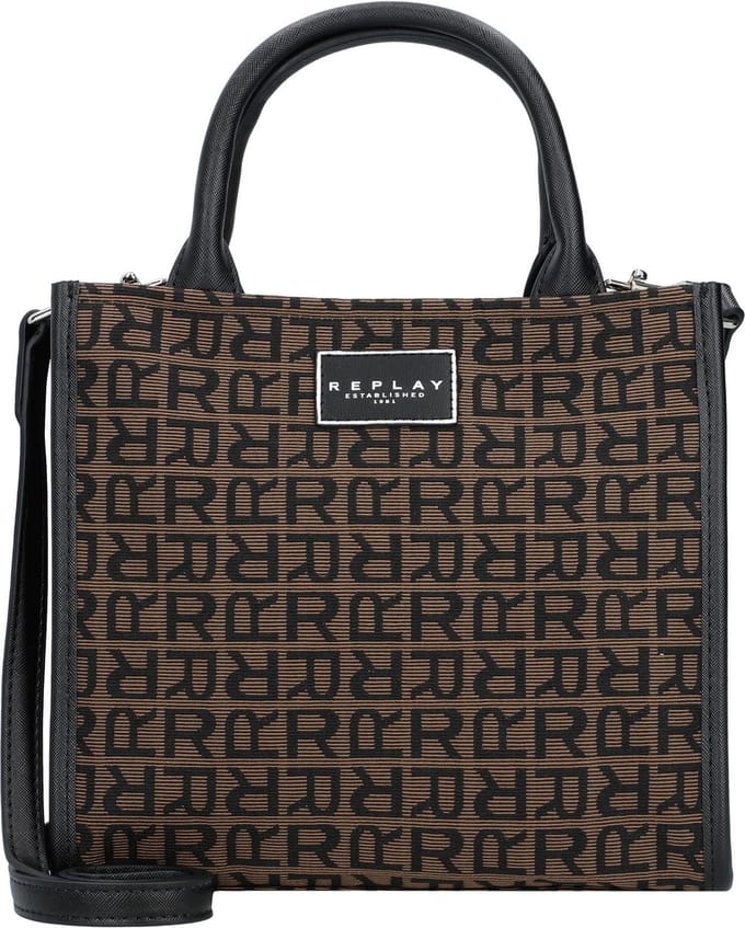REPLAY Handtas Schoudertas Handbag Logo Bruine