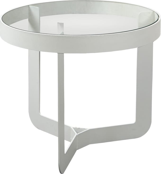 Spinder Design Douglas 2 Bijzettafel ø 41x40 - Wit/Transparant Glas