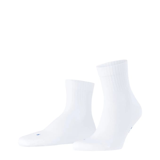FALKE Run Rib crew eenkleurig katoen functioneel materiaal sokken unisex wit - maat 35-36