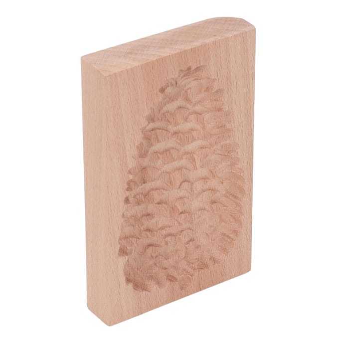 Houten koekjesvorm van beukenhout, herbruikbare, wasbare koekjespers, stempelvorm voor het bakken in de keuken, dennenhout beige