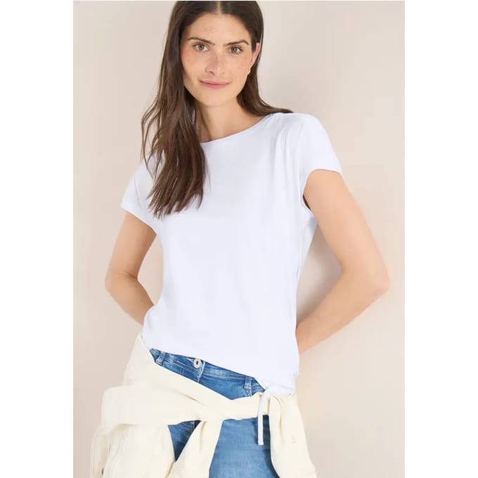 Shirt met korte mouwen en rimpels