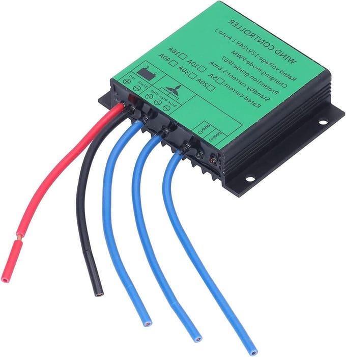 Windcontroller - Laadregelaar Accu - Batterij Opladen - Automatische Herkenning - IP67 - Grijs