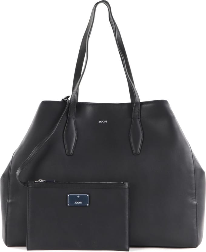 JOOP! Leren Schoudertas Sofisticato 1.0 Anela Shopper Black Zwart
