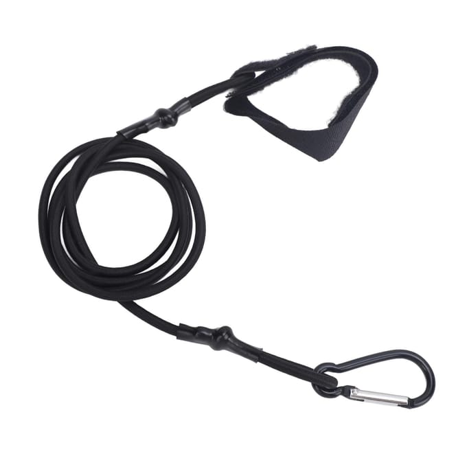 Laisse de pagaie en nylon élastique et métal anti-perte pour canne à pêche et filet de pêche black