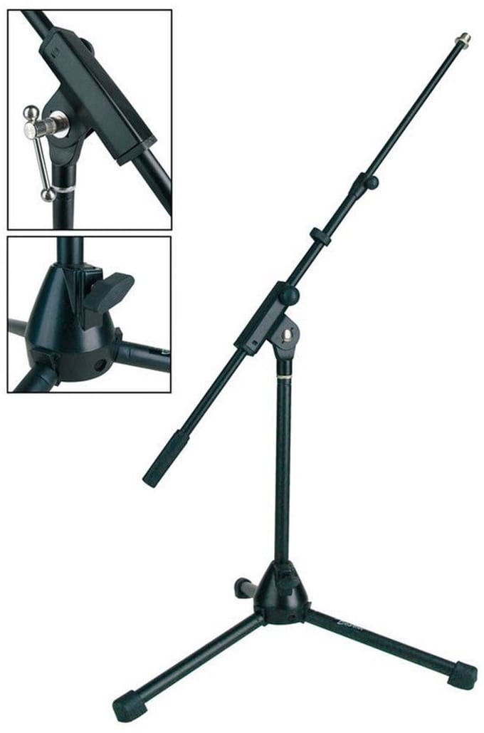 Boston MS-1325-BK Stage Pro Series microfoonstatief met uitschuifbare hengel zwart