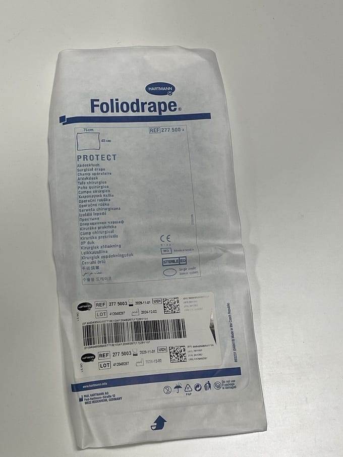 Hartmann - Foliodrape Afdekdoek 75 cm x 45 cm - 65 stuks per doos