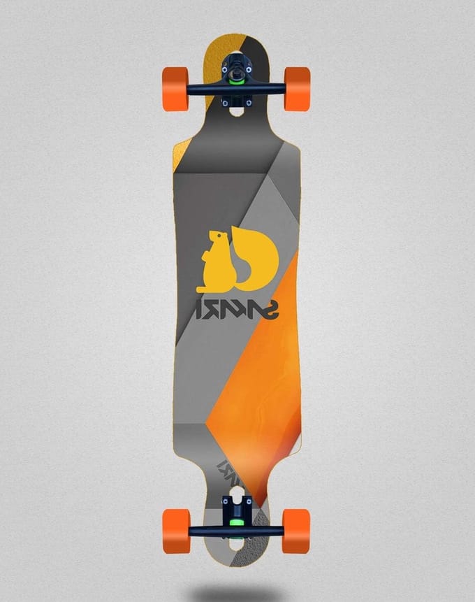Skateboard Longboard - Compleet board - Buiten rijden - Drop constructie - 40x9 inch - Natuurlijk