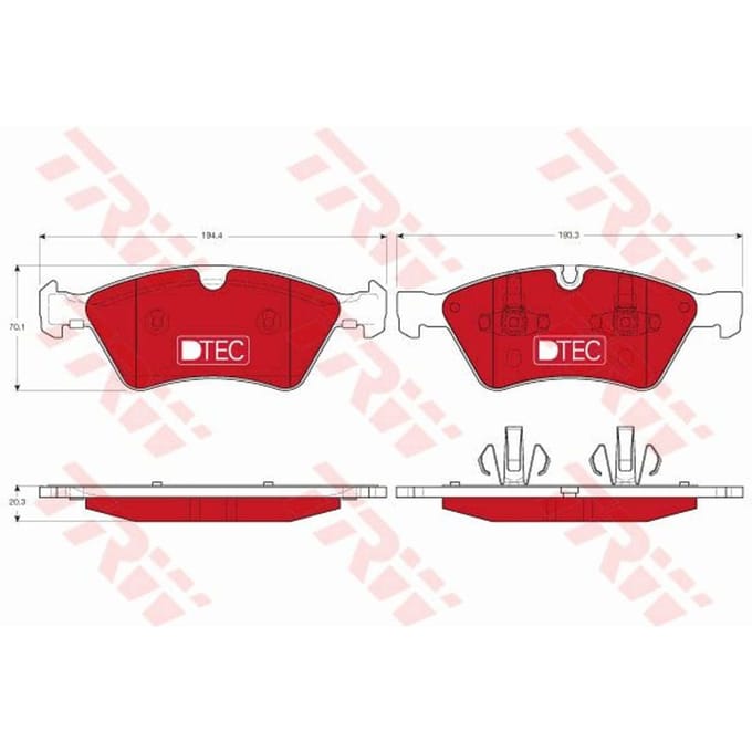 Remblokset, schijfrem DTEC COTEC TRW GDB1642DTE