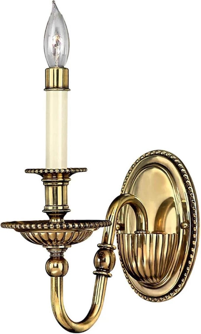 Hinkley LED Wandlamp Cambridge | 1X E14 Max 40W | Burnished Brass