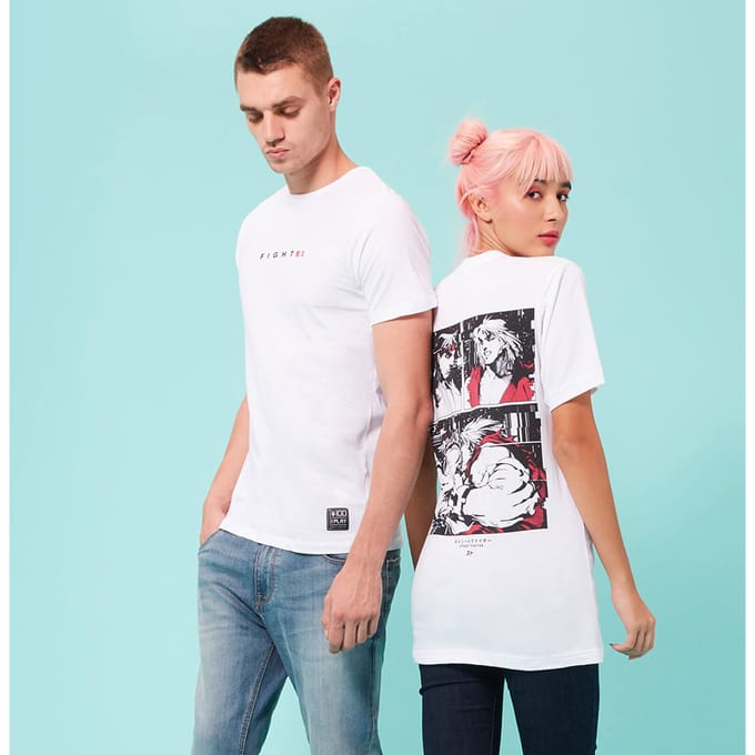 Street Fighter Arcade Fight unisex t-shirt - Wit - S - Wit