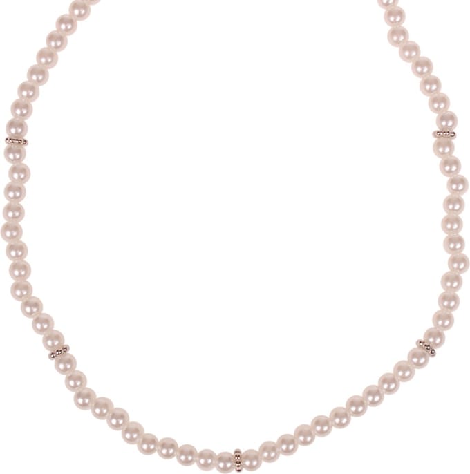 Kinderketting - Ivoorkleur - Imitatiepareltjes 6mm - Spacers - Elastisch