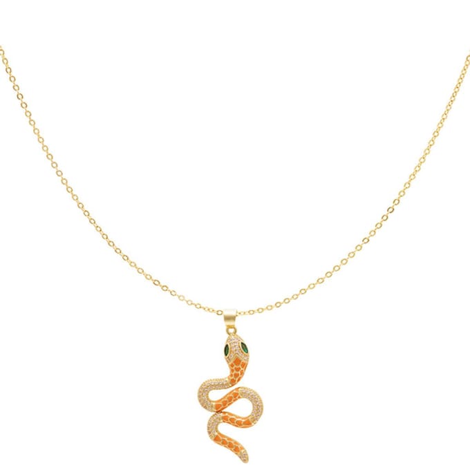 Bijoutheek Collier Slang Oranje Goud
