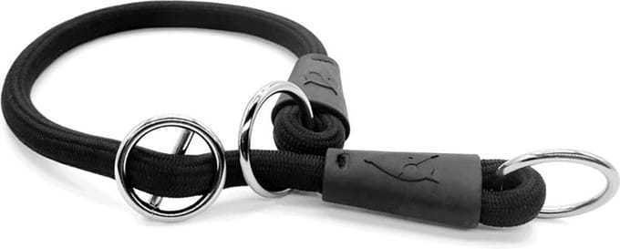 Morso - Half Slip Halsband Hond Soft Rope Gerecycled Black Zwart