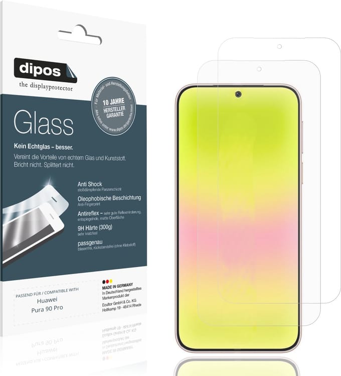 dipos – 2x Matte Pantserfolie geschikt voor Huawei Pura 90 Pro | 9H Screenprotector