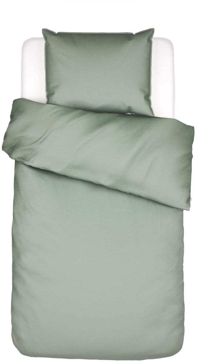 Essenza Minte Dekbedovertrek Katoensatijn Dusty green - Eenpersoons – 140x200/220 cm
