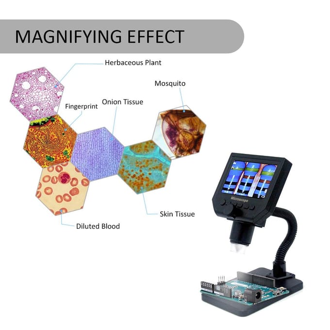 G600 draagbare digitale LCD-microscoop met hoge helderheid, 8 LED's en ingebouwde lithiumbatterij AU Plug