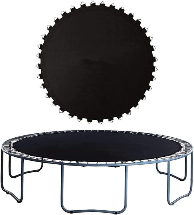 Trampoline Mat - Vervangend Springkussen - Buiten Spelen - Versterkte Stiksels - 15ft Diameter - Zwart