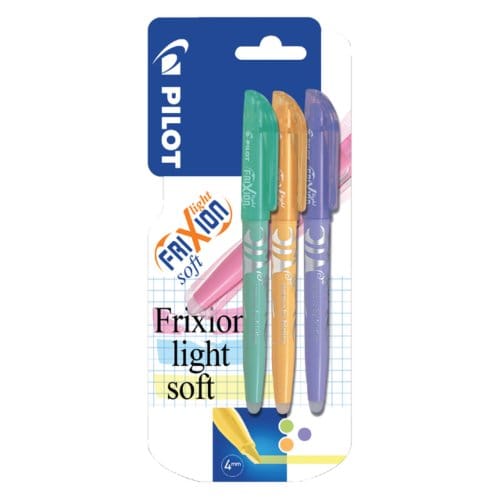 Pilot Frixion markeerstift set van 3 soft pastel groen, oranje, violet