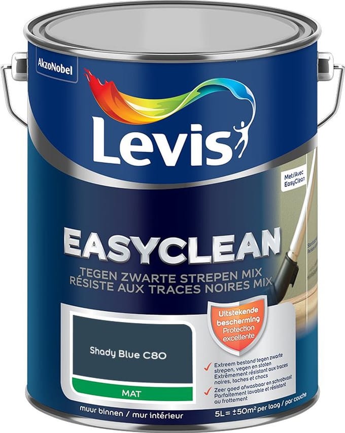 Levis - Easyclean Tegen Zwarte Strepen Mix - Shady Blue C80 - Mengverf - 5 L