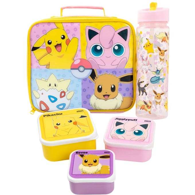 Pokemon Meisjes Pose Lunchtas en Fles Set One Size zwart