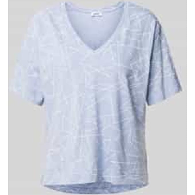 T-shirt met grafisch motief en V-hals