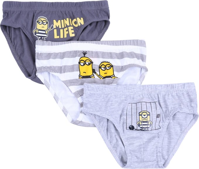 3x grijze jongens MINIONKI slip