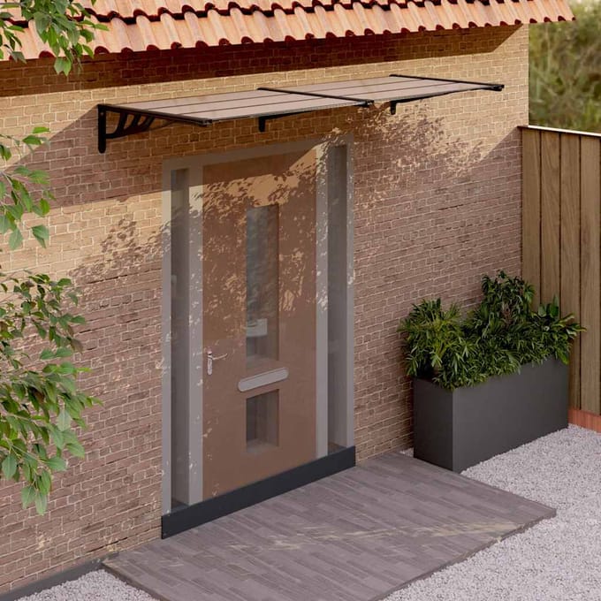 vidaXL - Deurluifel - 239x90 - cm - polycarbonaat - zwart