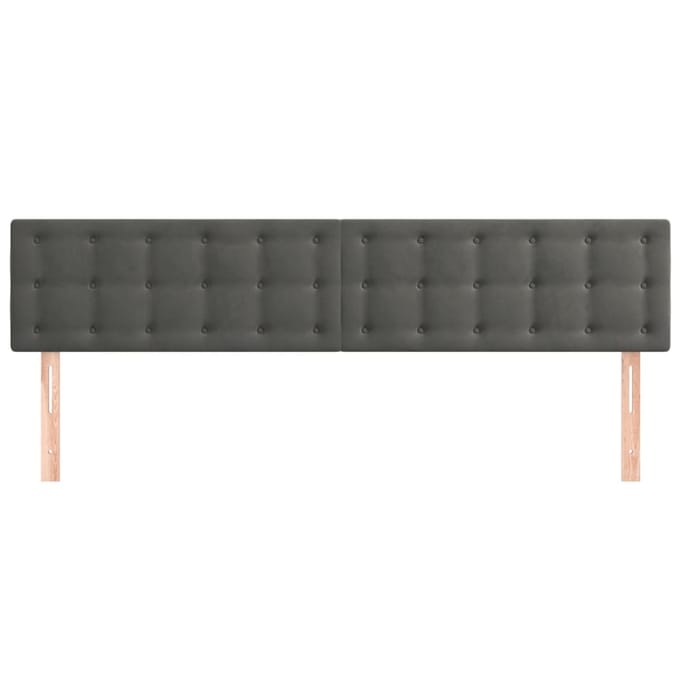 vidaXL - Hoofdborden - 160x5x78/88 - cm - fluweel - donkergrijs