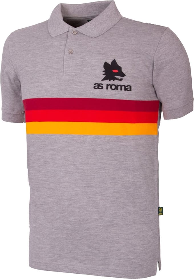COPA - AS Roma Stripes Polo - Heren - Korte Mouw - Grijs - S