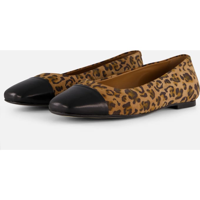 Linea Zeta Linea Zeta Leopard Ballerina's bruin Leer