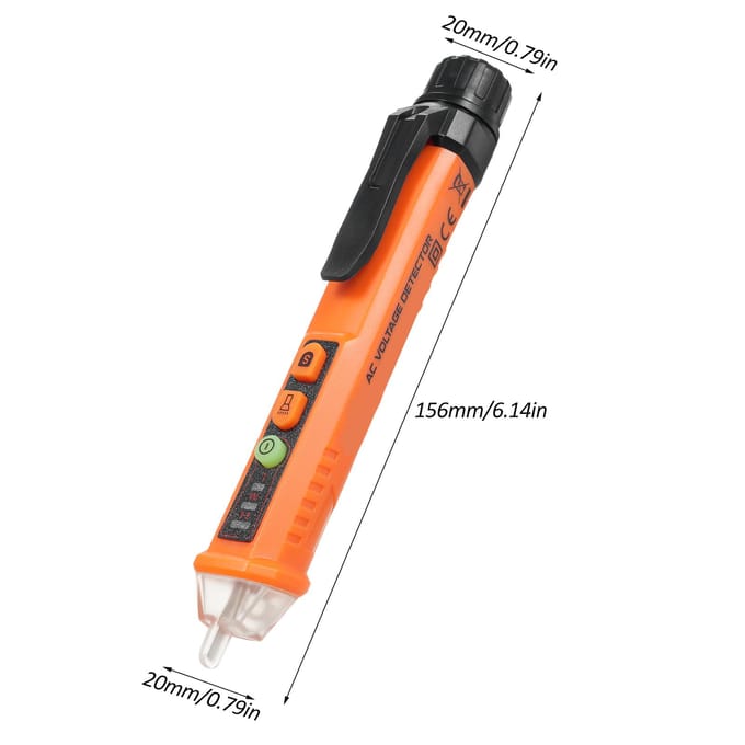 Spanningstester Contactloze spanningsdetector Circuittester Elektrische tester met dubbel bereik oranje