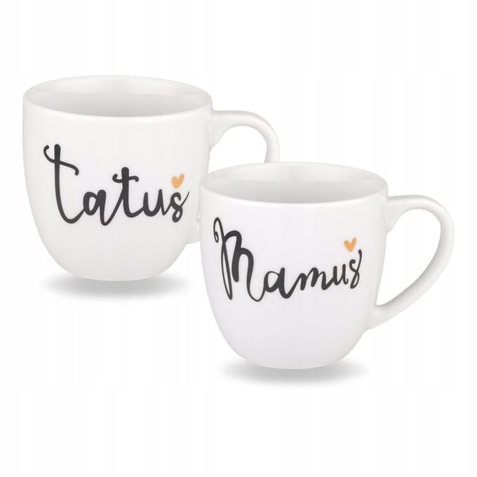 Set van 2 Mokken "Mama" & "Papa" - 300 ml - Porselein
