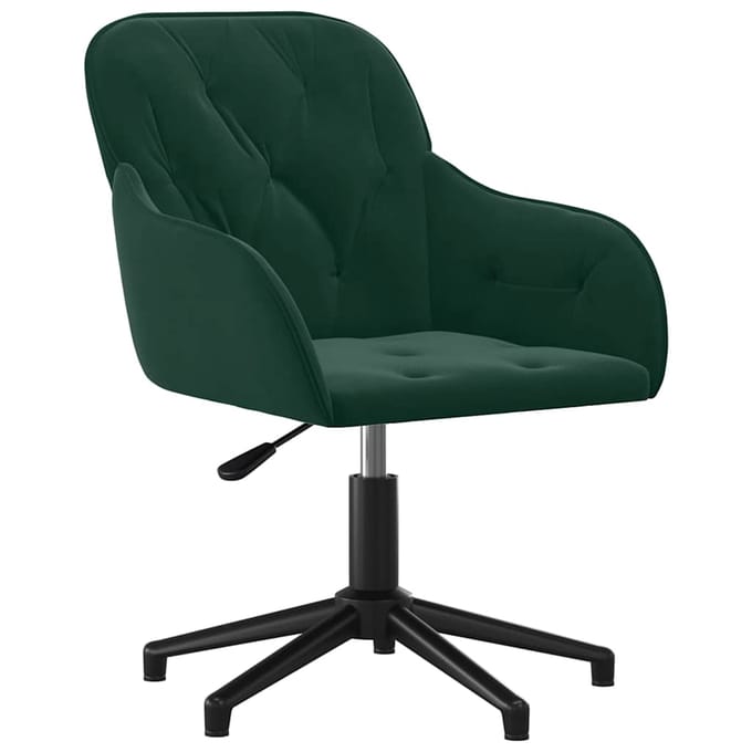 vidaXL - Eetkamerstoelen - draaibaar - 2 - st - fluweel - donkergroen