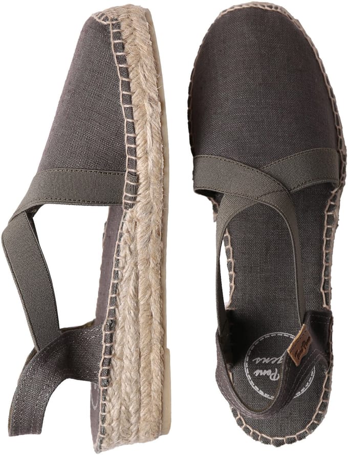 VERONA | Vegan platte espadrilles voor dames met elastiek - KHAKI, maat 38
