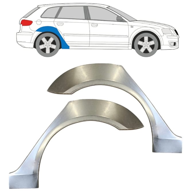 Reparatiepaneel achterspatbord voor Audi A3 8P 2003-2012 / Links + Rechts / Set